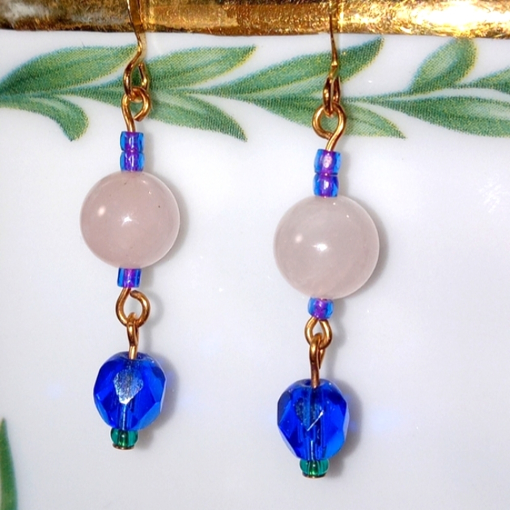 SOLD! New Pink Quartz Blue HANDMADE